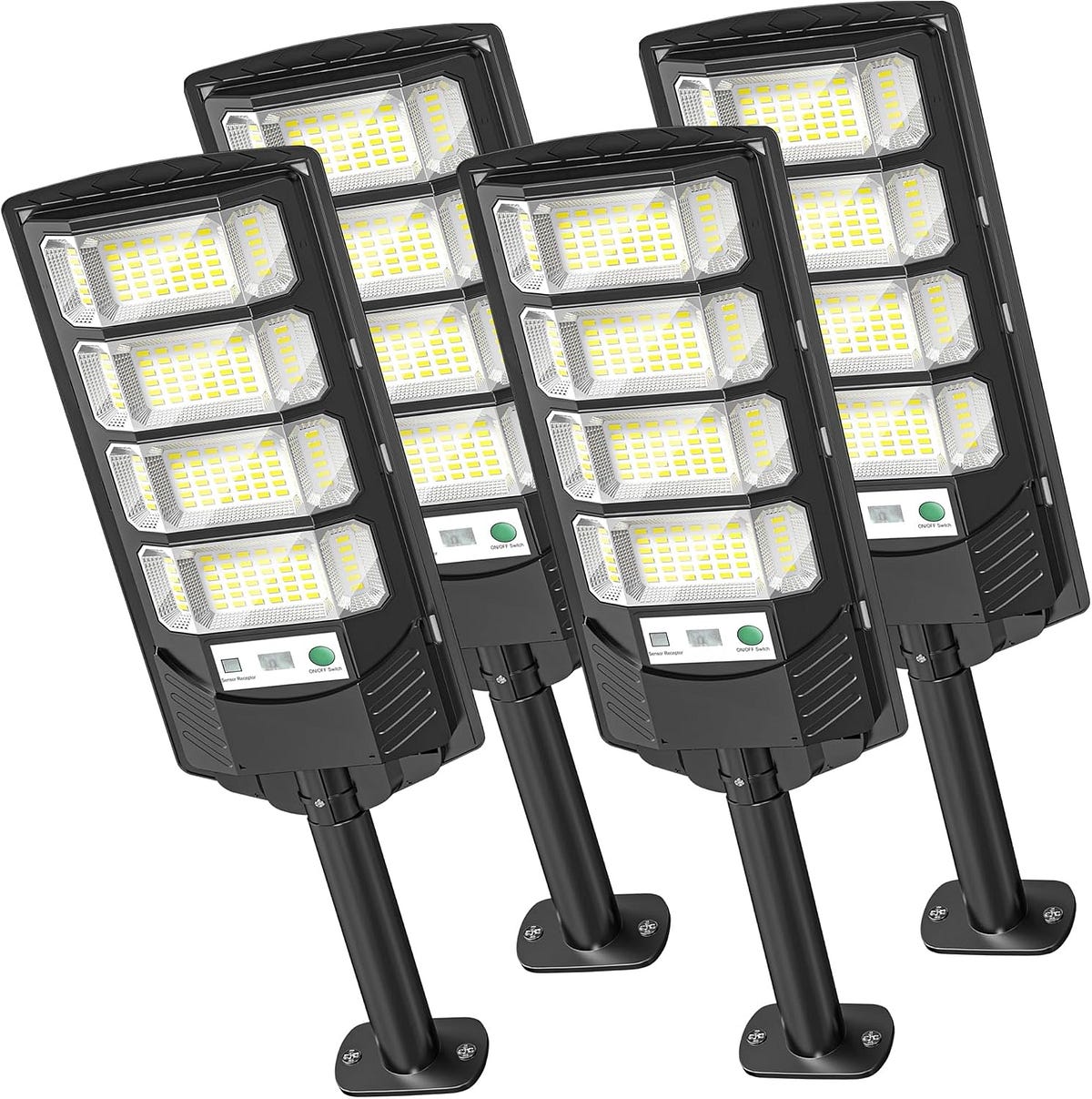 OKPRO Solar Flood Lights (2-Pack) – 320° Wide Angle, Motion Sensor, 3 Modes, IP66 Waterproof For Yard & Security