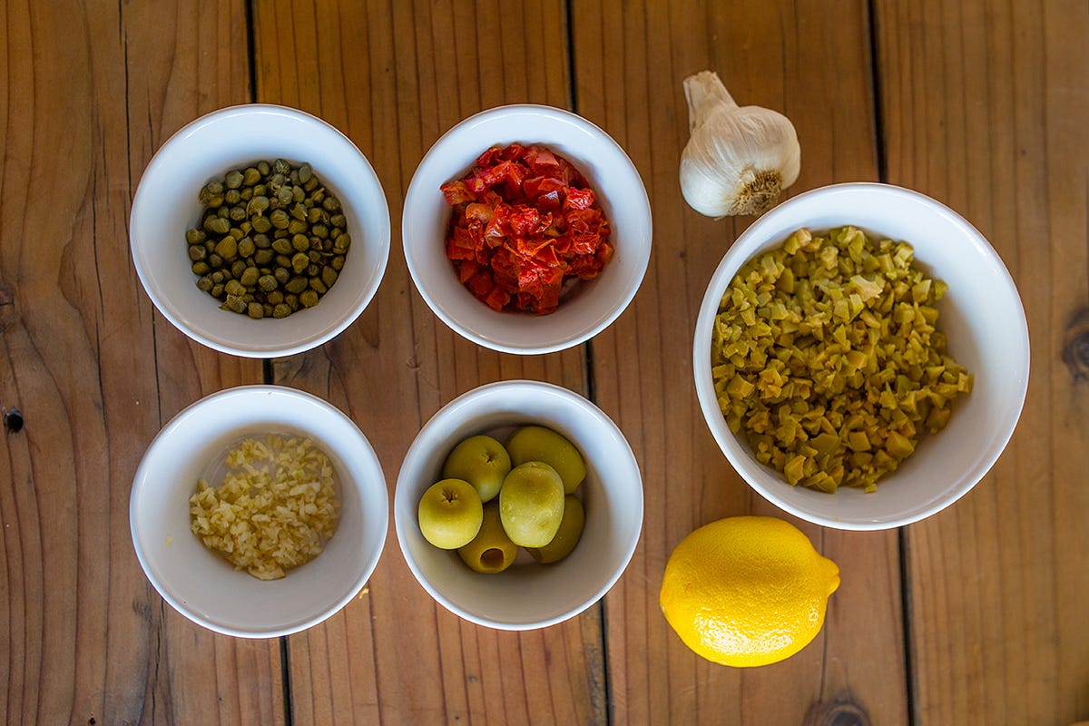 Recipe Gordal Olive, Caper & Goat Cheese Spanish Tapas by Baker