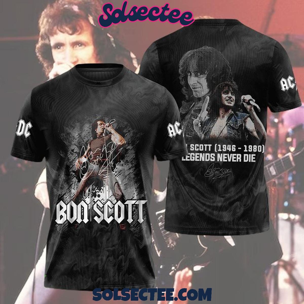 ACDC Bon Scott 1946–1980 Legends Never Die Fan Hoodie Shirt | by ...