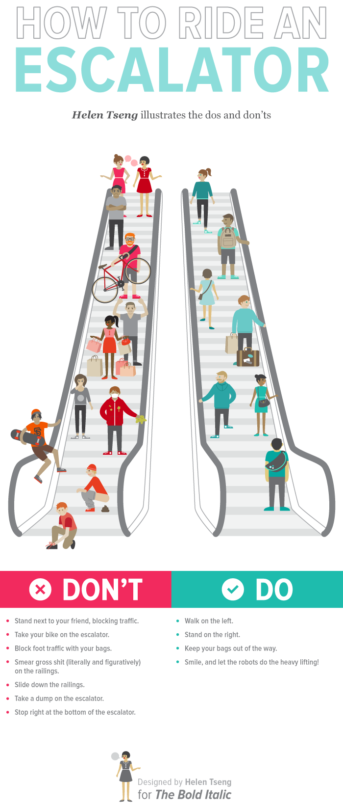 Image of: How to Ride an Escalator