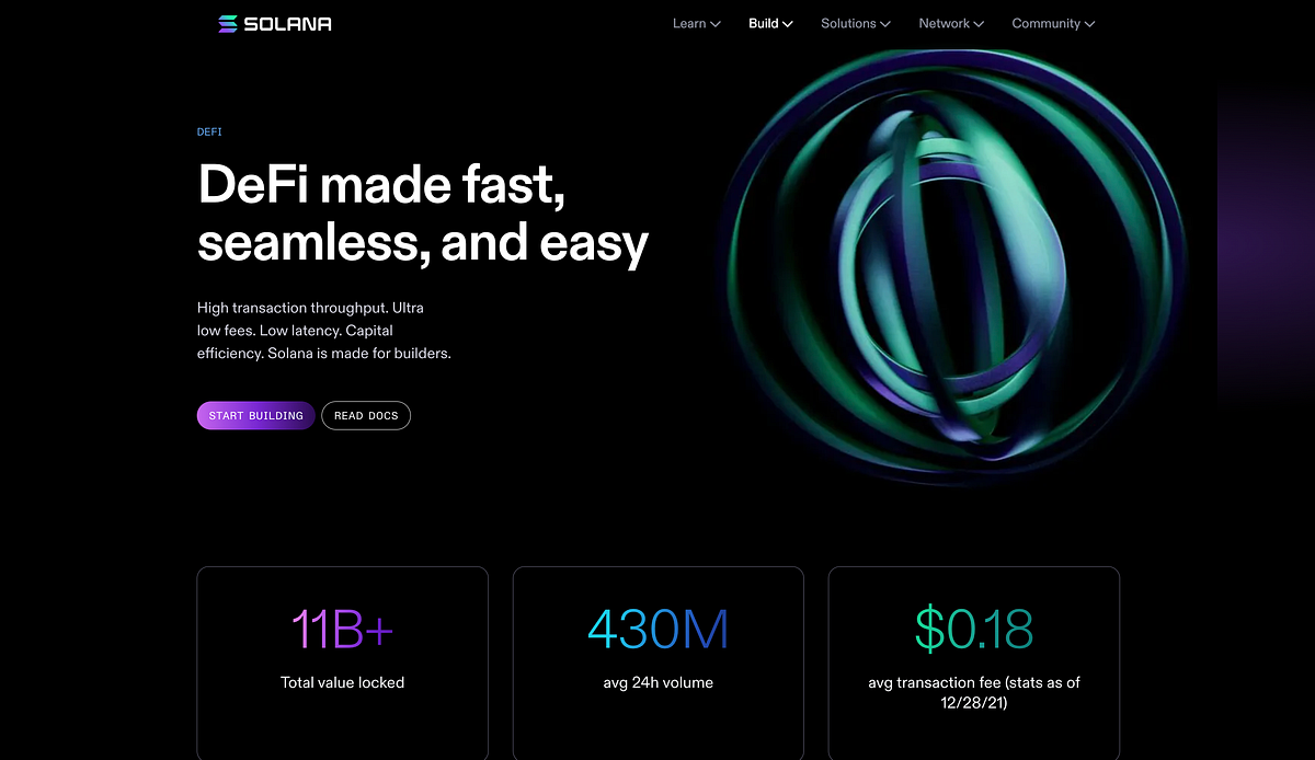 Solana high throughput low transaction fees