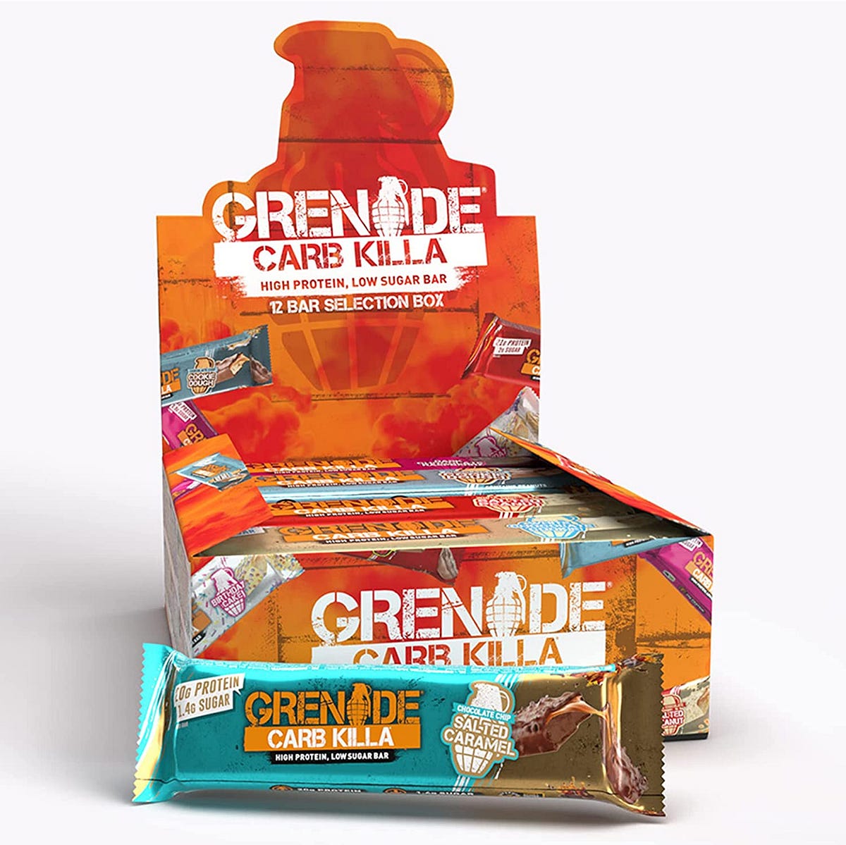 Grenade Carb Killa High Protein and Low Carb Bar, A Selection Box, 60g
