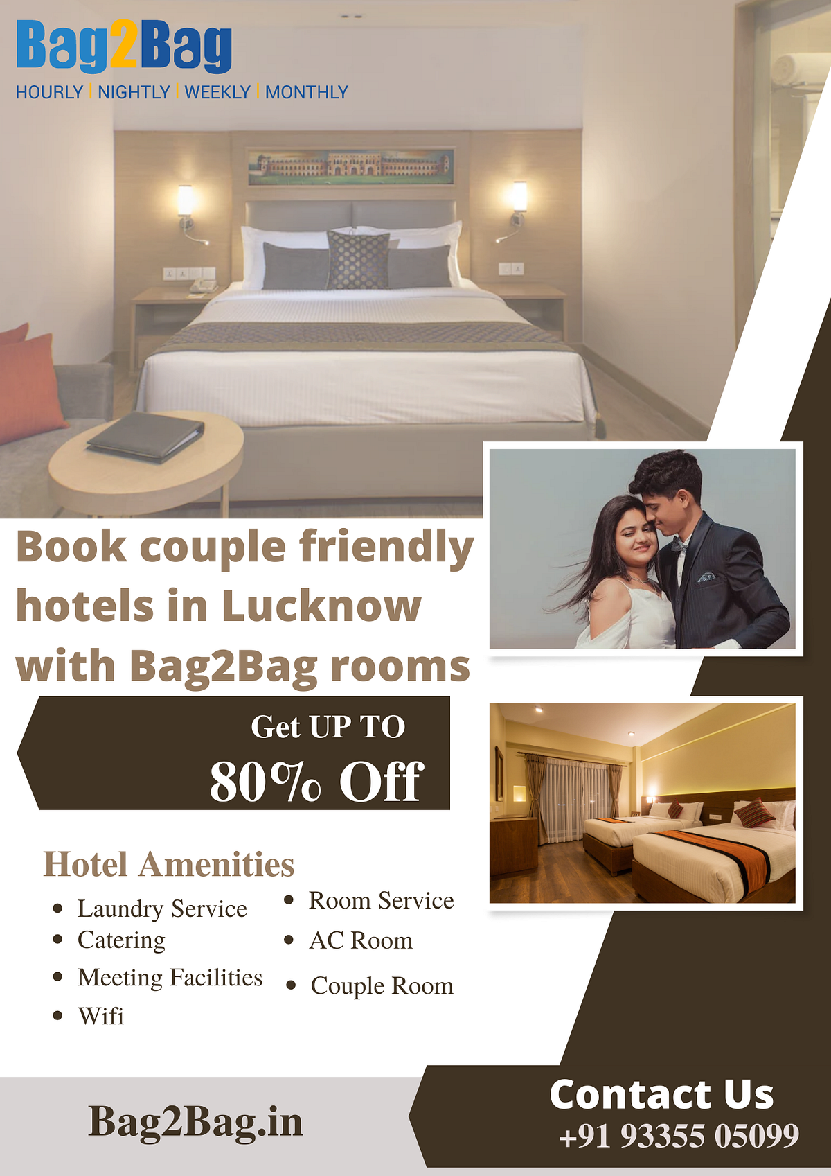 Best Couple friendly hotels in Lucknow with Bag2Bag Rooms Bag2Bag