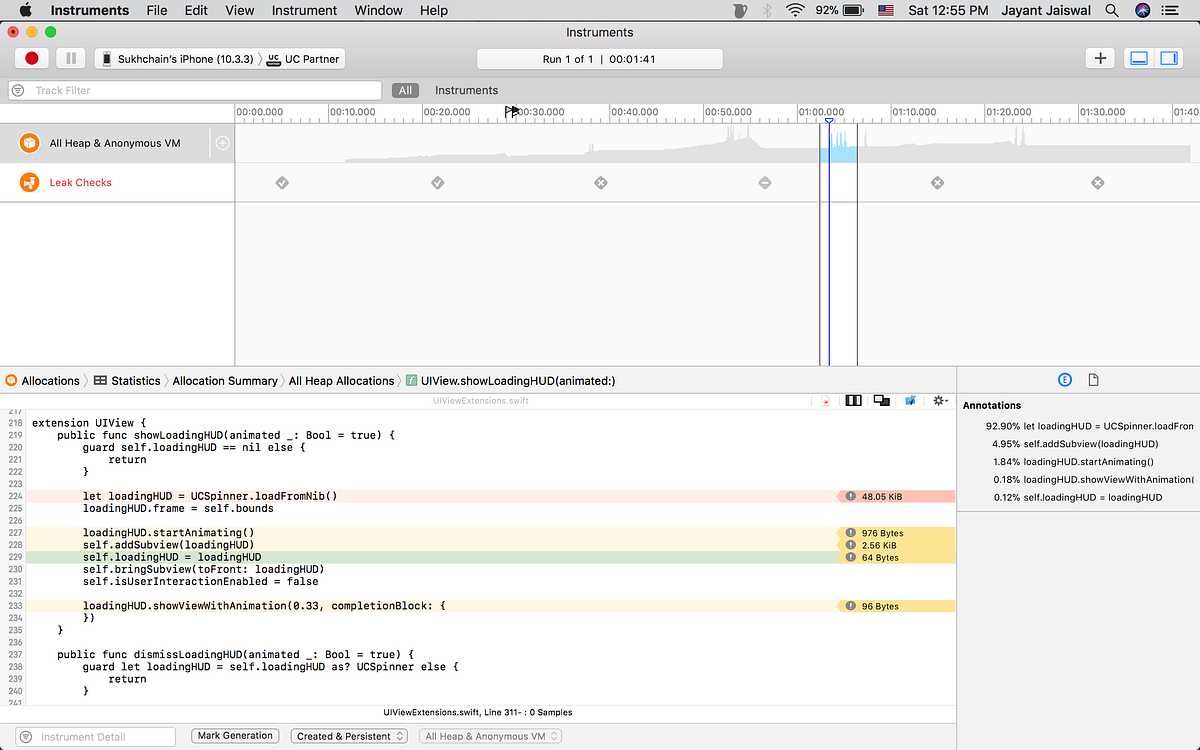 Profiling Your iOS App in Xcode. Working lately on features after… by