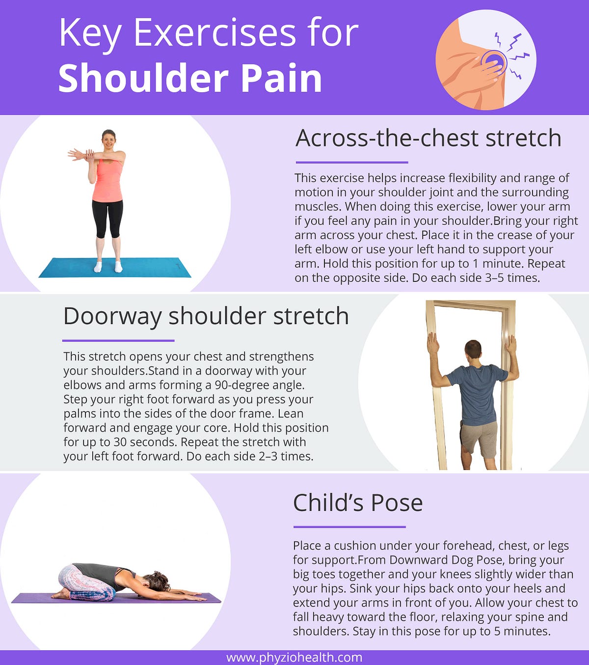 3 key exercises for shoulder pain - Phyzio Health - Medium