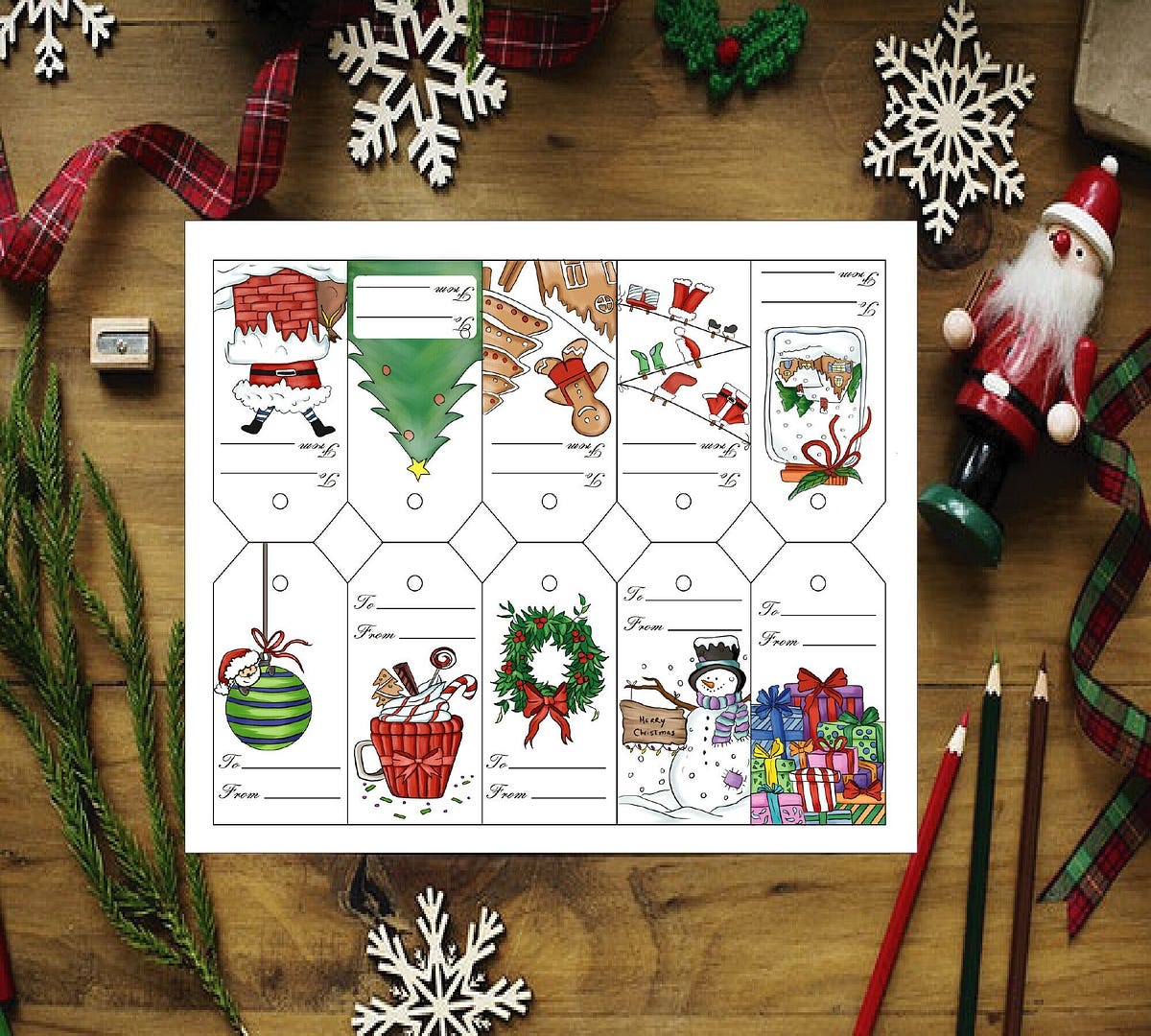 Coloring Christmas Gift Tags Printable , DIY Holidays Gift Tags ...