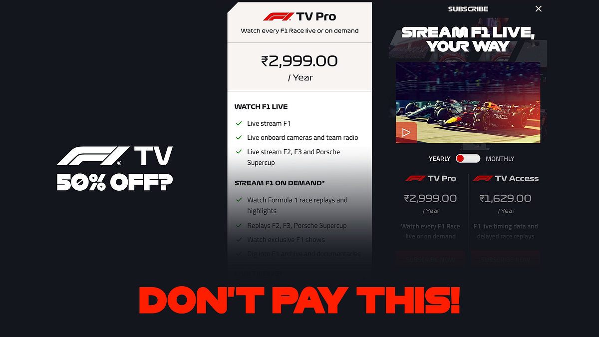 Get the Best Price for F1TV (India) by Aman Adusumilli Medium