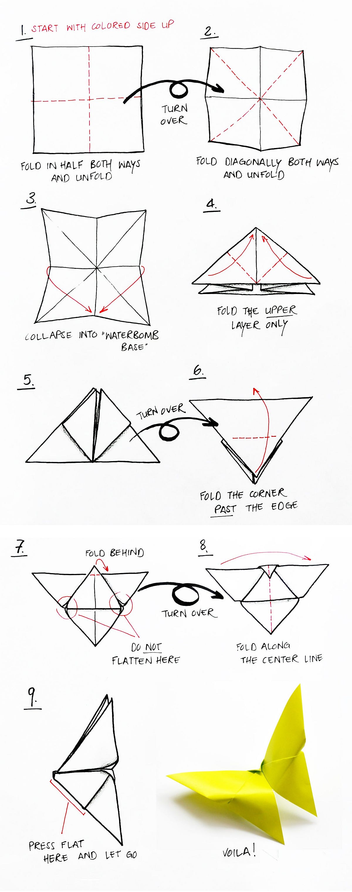 How To Make A Traditional Origami Butterfly - Folding Instructions - Origami  Guide