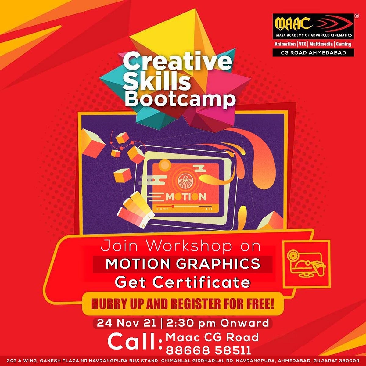 Learn Motion Graphic Design Maac Ahmedabad Graphic Design Course