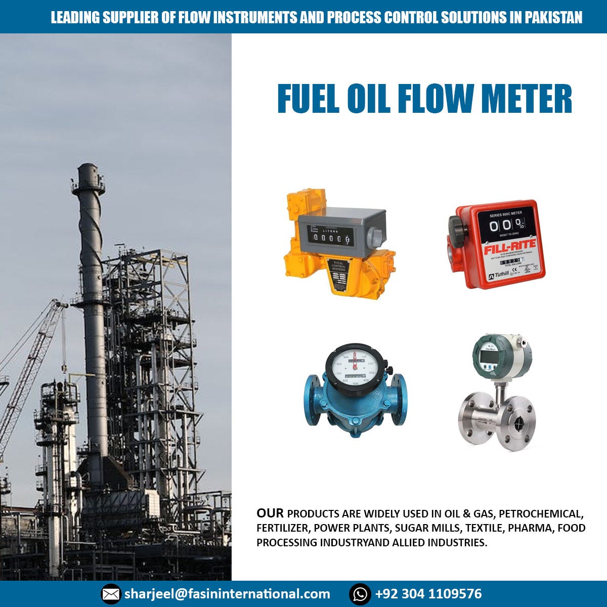 Fuel Flow Meter Oil Flow Meter Supplier in Pakistan by Water Meter