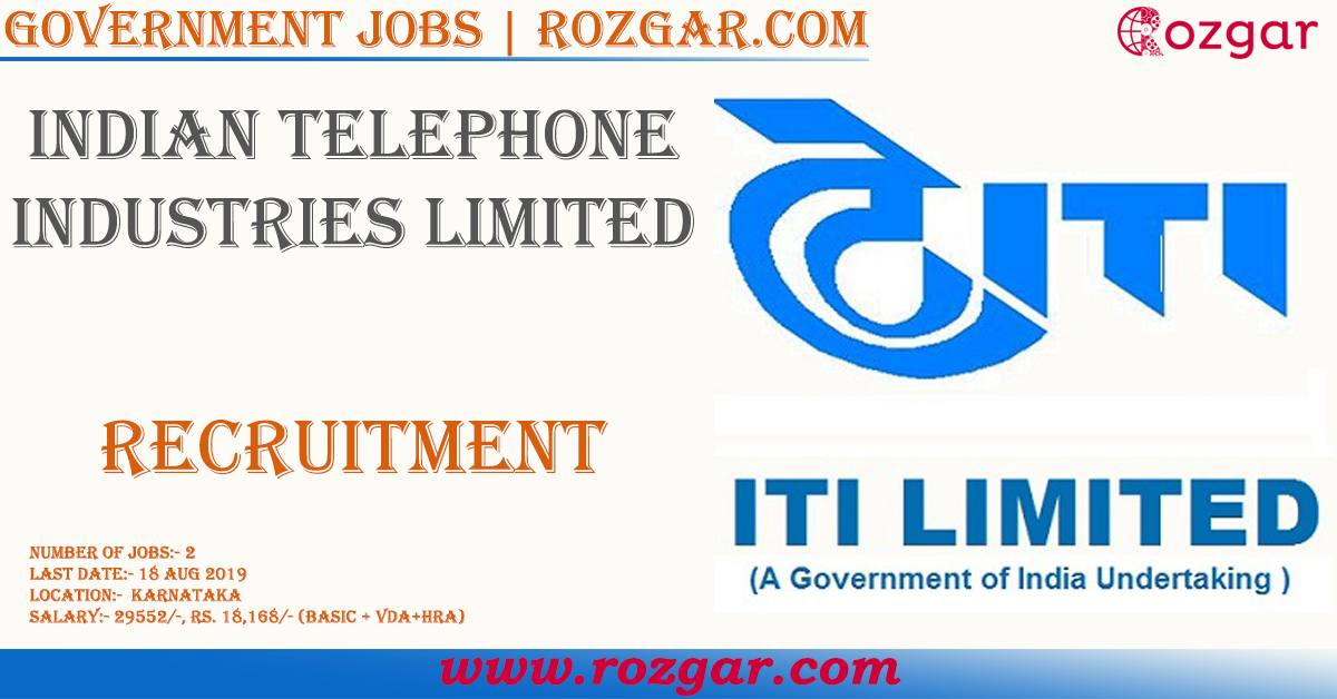 Government Jobs Indian Telephone Industries Limited Jobs