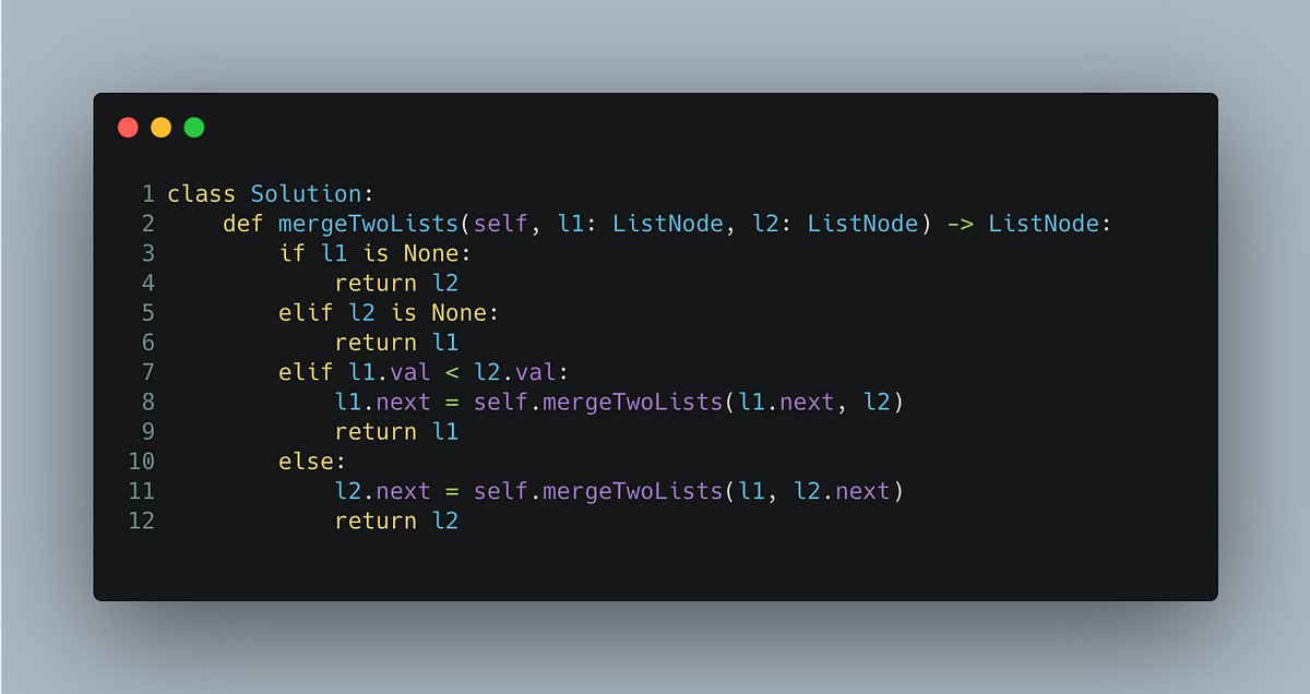 Merge Two Sorted Lists LeetCode By Soren Rood Medium