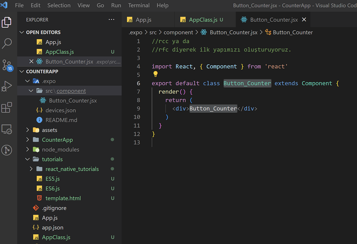 React Native Project Examples Counter App(Router) | by Merve Nur Çifci ...