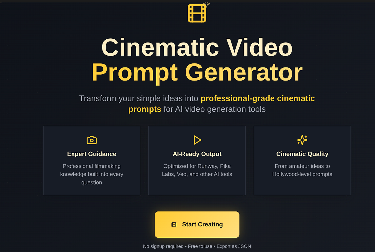FREE Video Prompt Generator Tool
