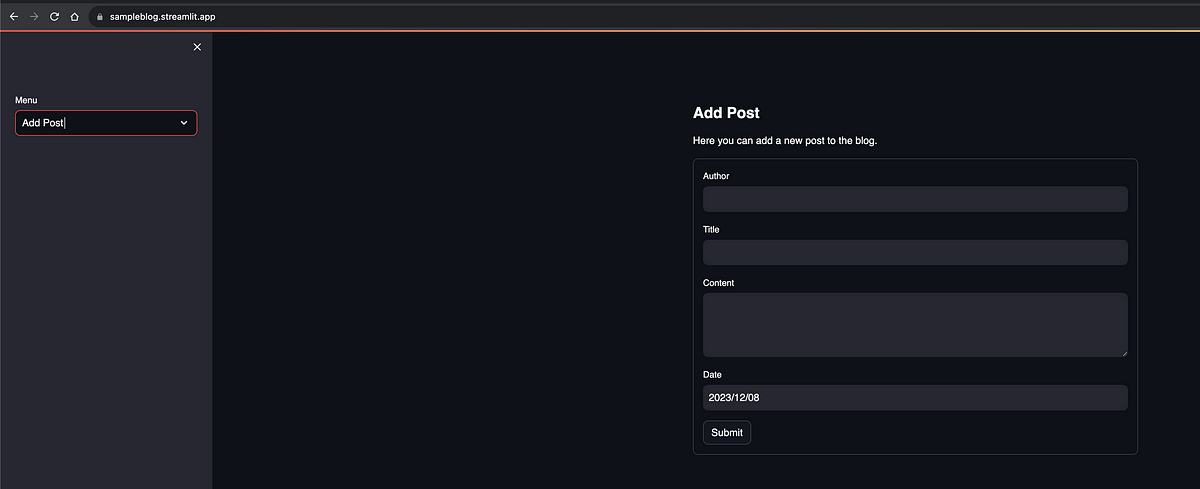 How to Create a Blog App with Python in Minutes using Streamlit | by A ...