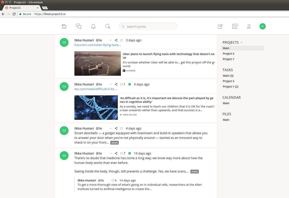 Project5 — the new project management tool | by Ilkka Huotari | Medium