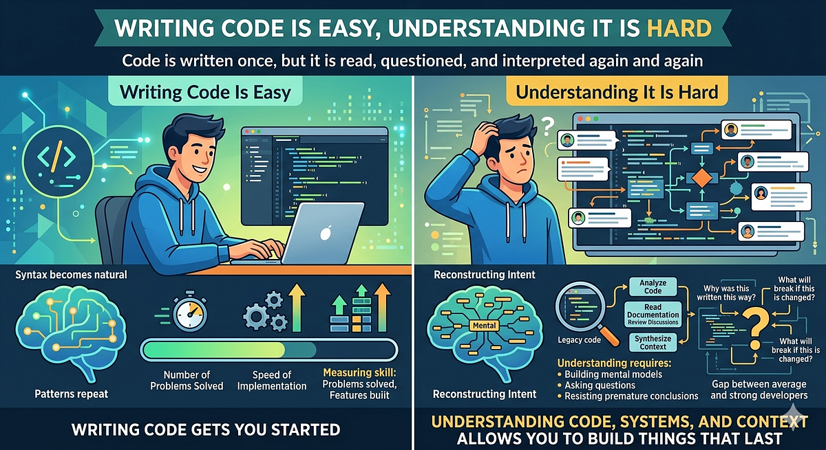 Writing Code Is Easy, Understanding It Is Hard | by Metaphor and Muse ...