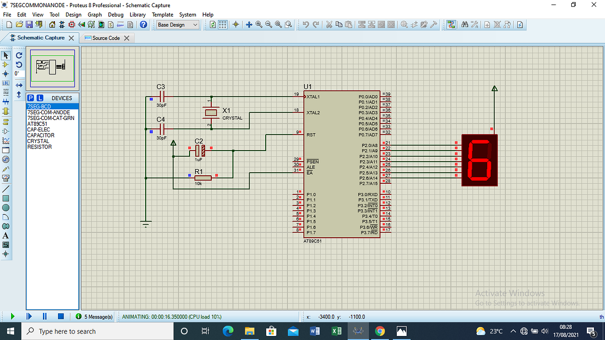 Project to count 0–9 using the Common Anode Seven Segment Display (SSD ...