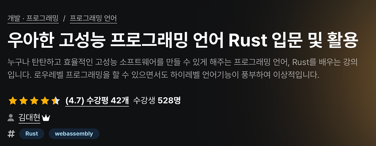 Rust를 업무용 언어로 쓰다. 업무용 프로그래밍 언어 활용 경험 | by 김대현 | HappyProgrammer | Medium