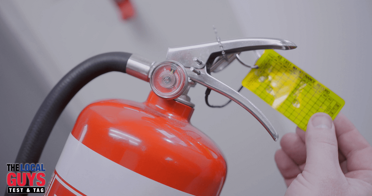 Fire extinguisher testing Australian standards thelocalguystestandtag