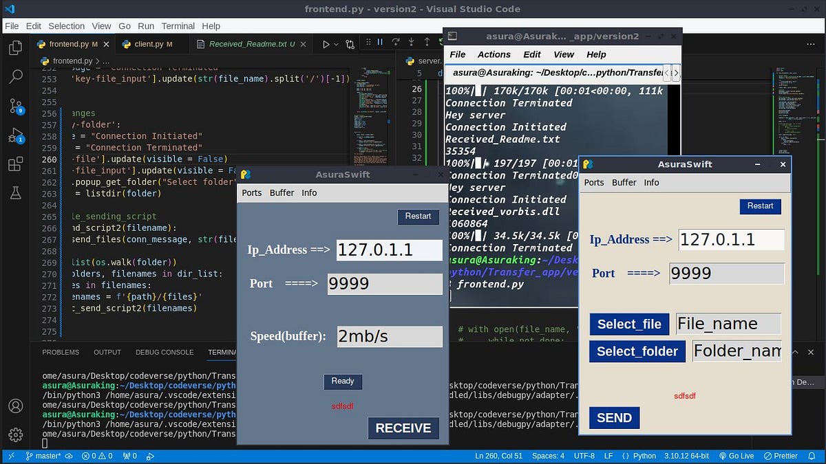 Built a GUI application with python sockets: My backed development ...
