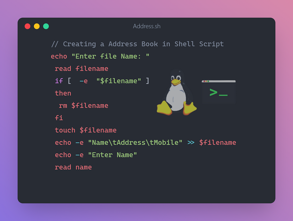 Creating a Address Book in Shell Script Linux | by Ketan Jadhav ... image.