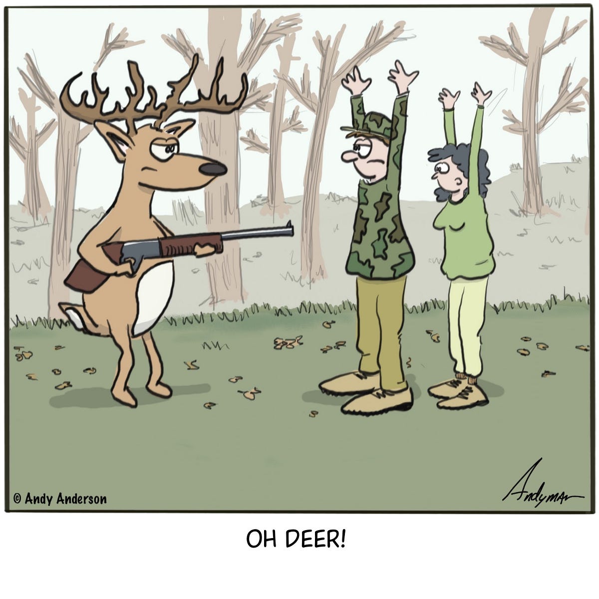 Cartoon about deer hunting by Andy Anderson Andy Anderson Cartoons