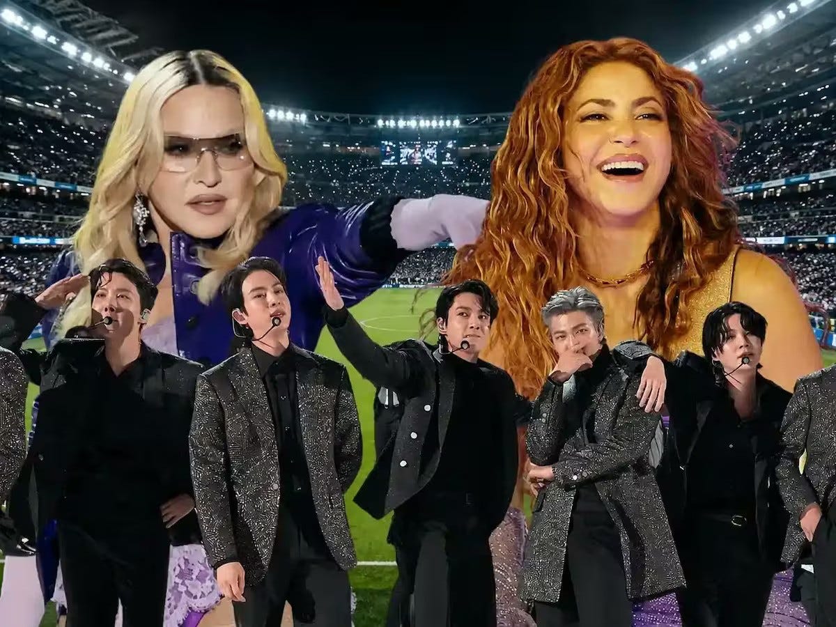 Madonna, Shakira and BTS to headline World Cup halftime show