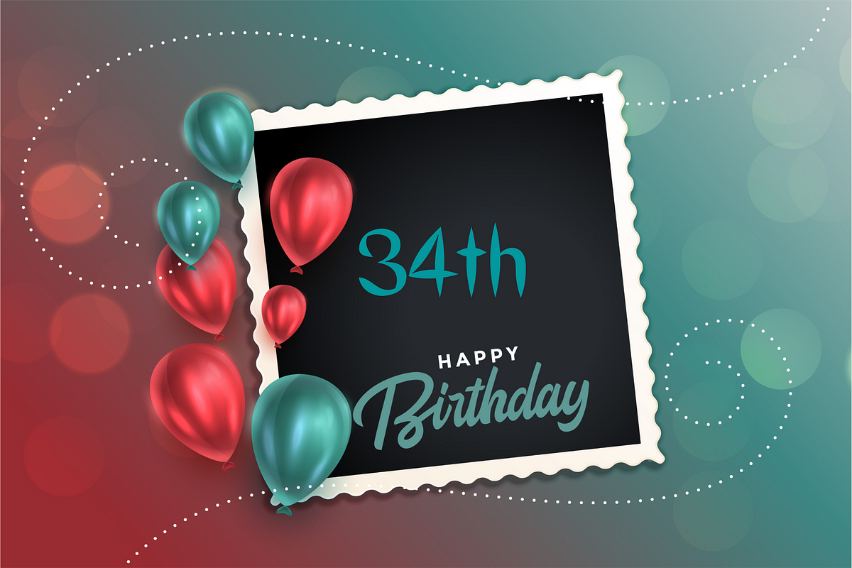 Cheerful Happy 34th Birthday Quotes, Messages, and Wishes Wishes quotes Medium