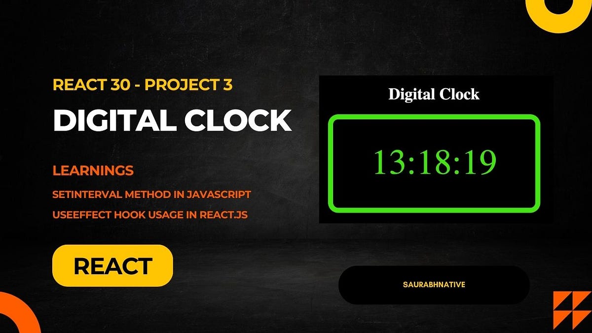 React 30 Project 3Building a Digital Clock App with React.js by