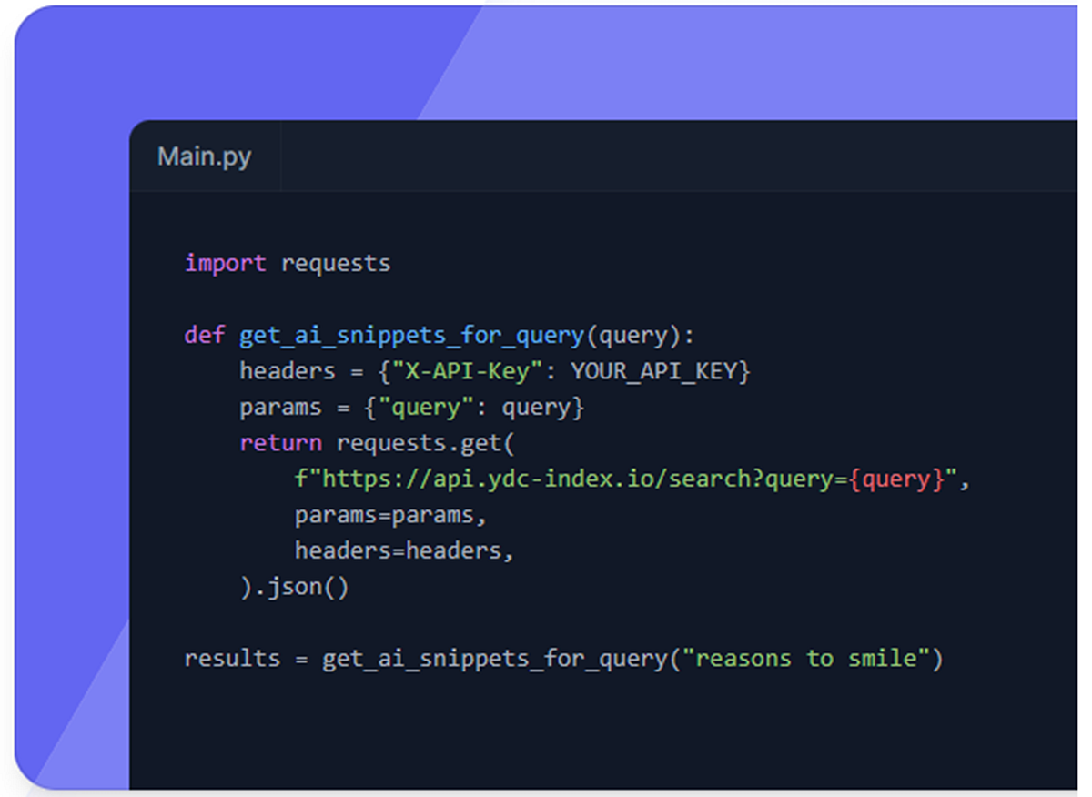 Introducing the YOU API: Web-scale search for LLMs | by you.com | Medium