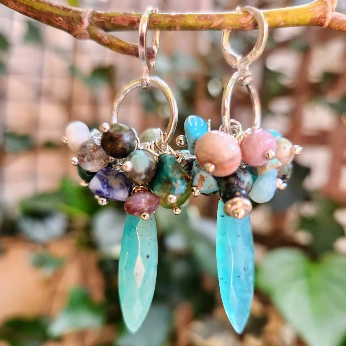 Boho Earrings in Larimar main image 1