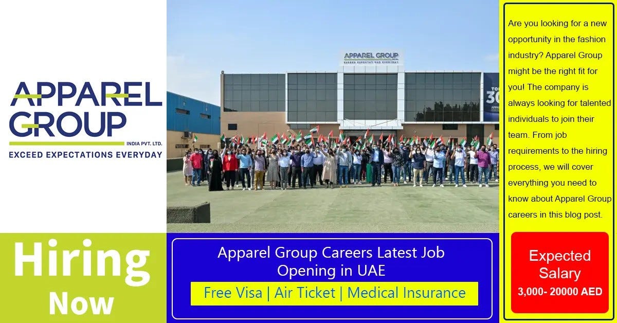 Apparel Group Careers 2024 — Job Opportunities in Dubai pak jobs Medium