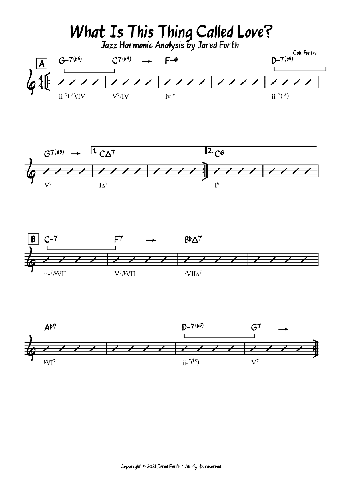 What Is This Thing Called Love? Jazz Harmonic Analysis by Jared Forth