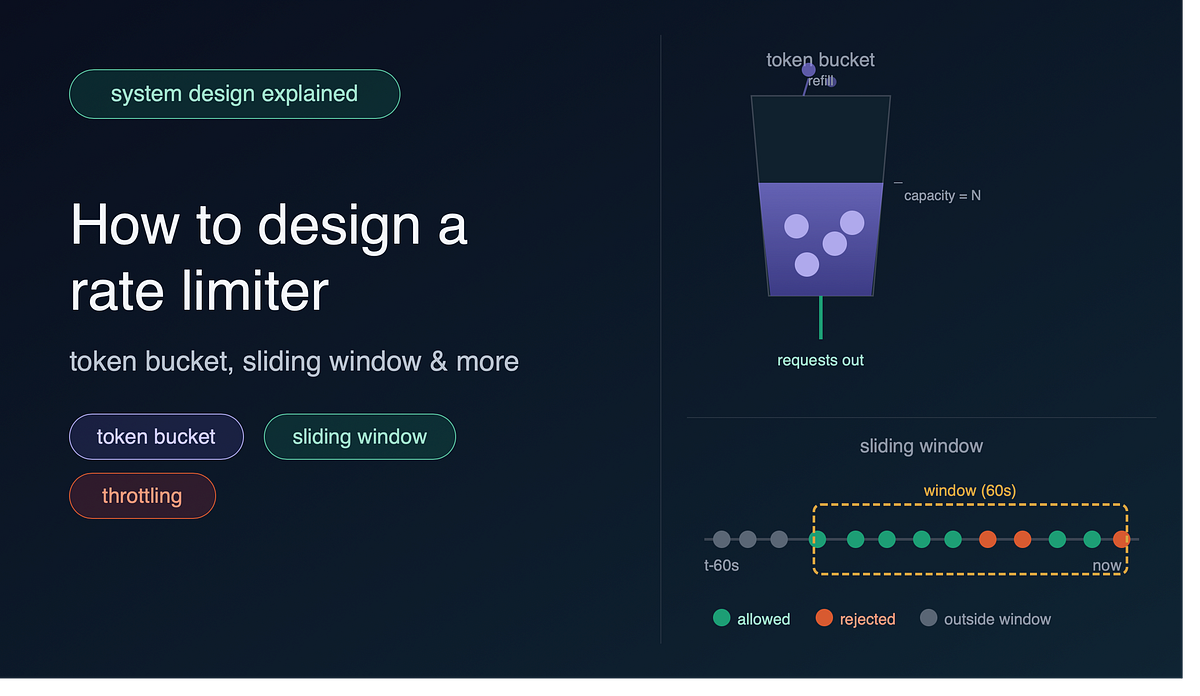 How to Design a Rate Limiter — Token Bucket, Sliding Window & More (System Design Explained)