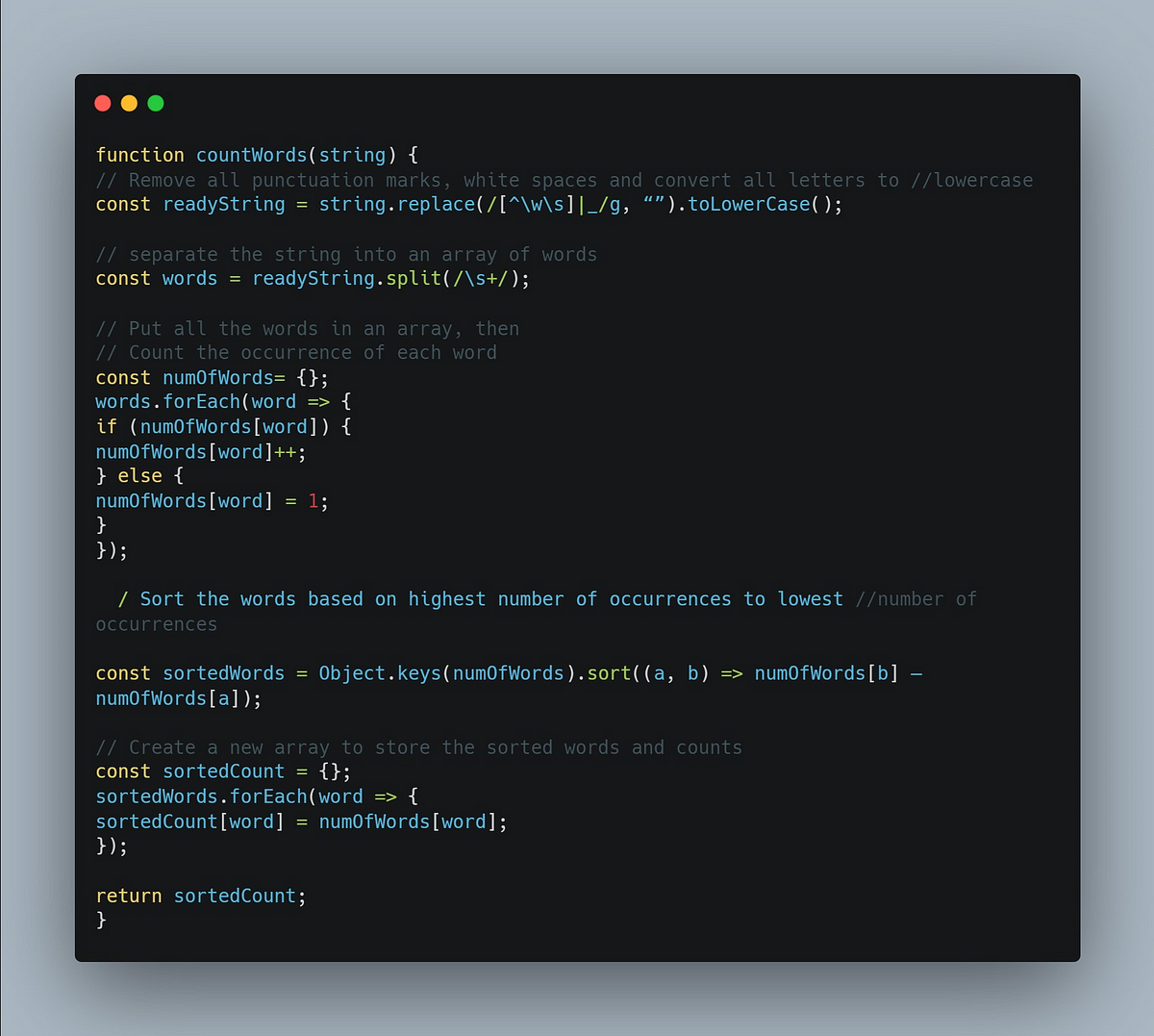 Counting And Sorting Words In A String Using JavaScript replace ...