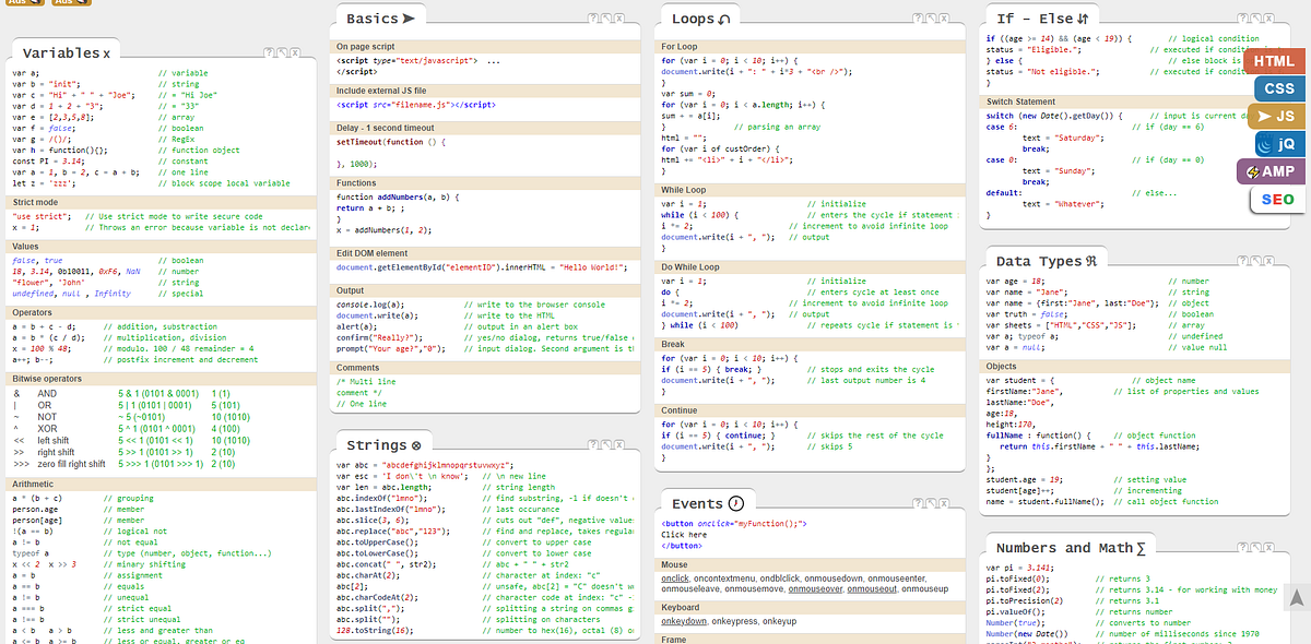 The Ultimate JavaScript Cheatsheet: A Love-Hate Relationship 💔 | by ...