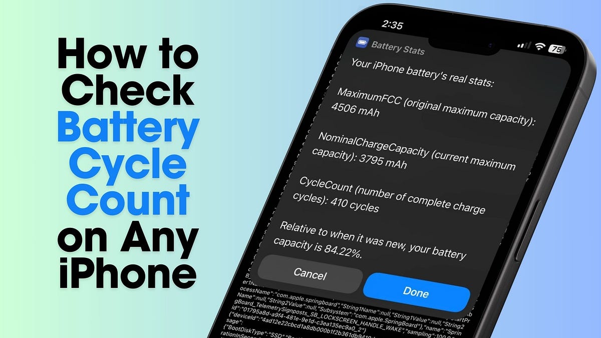 How to Check Battery Cycle Count on any iPhone Medium