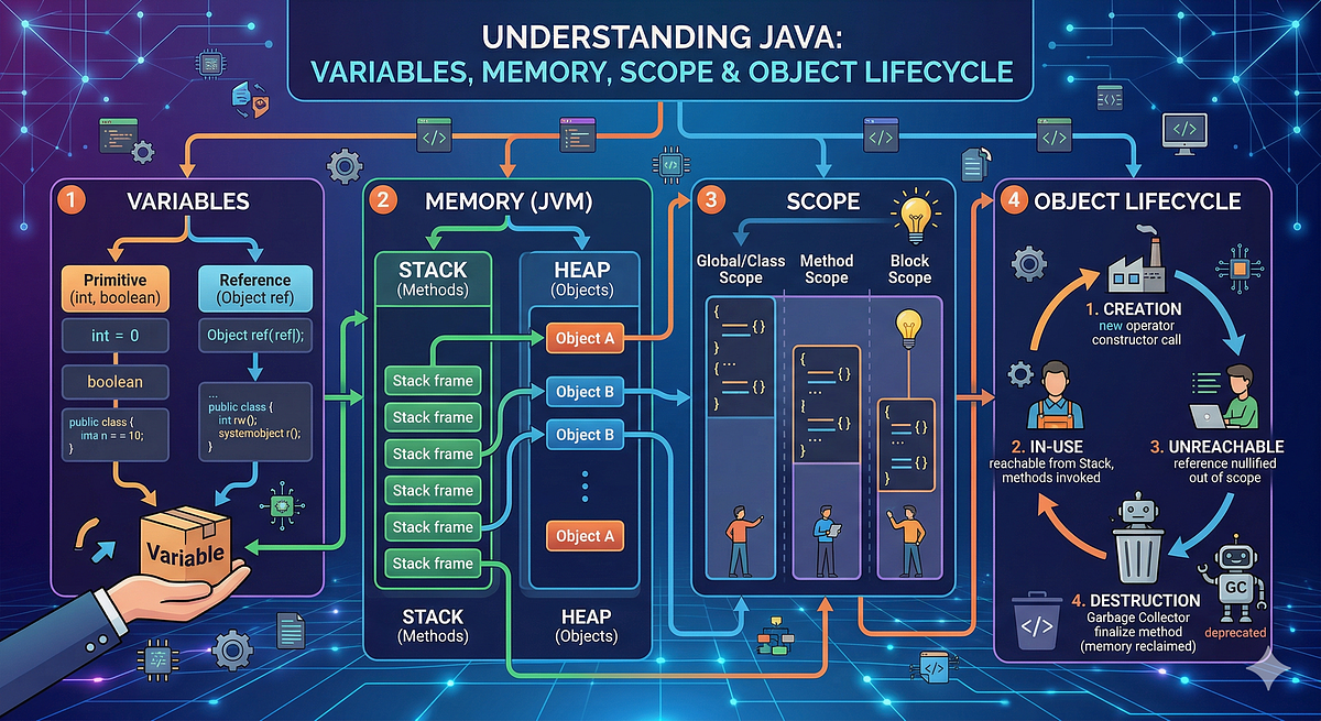 Variables, Memory, Scope & Object Lifecycle in Java | by Jothiprakash ...