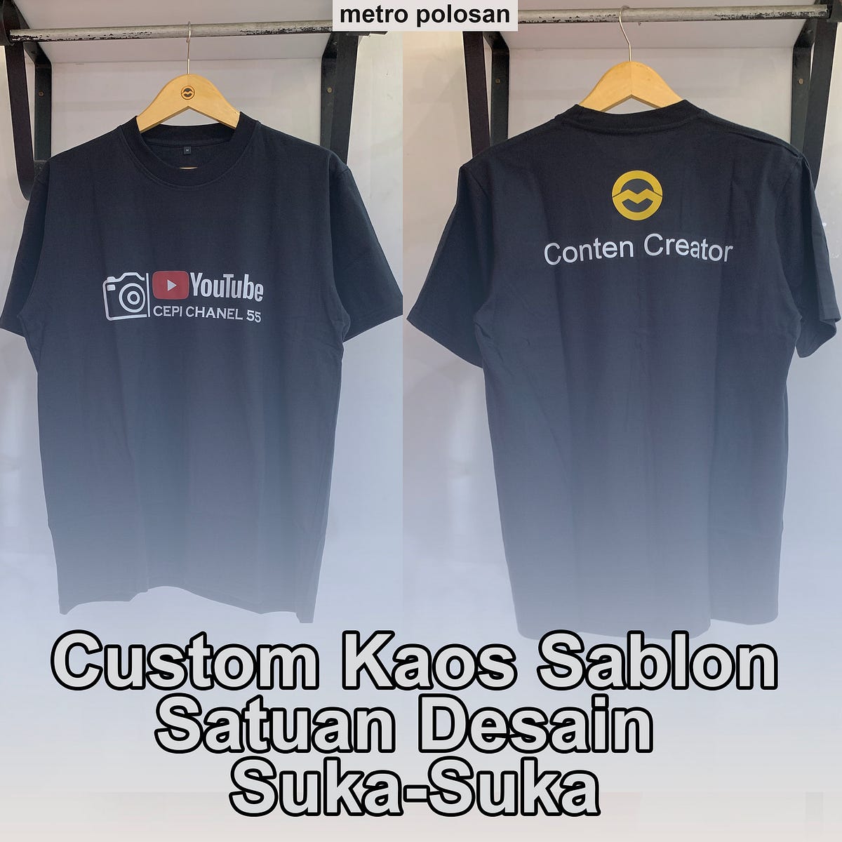 Custom Kaos Sablon Satuan Desain Suka-Suka - Metropolosan - Medium