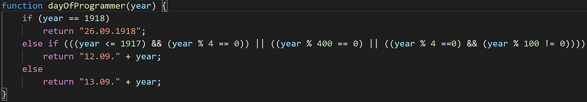 Day Of The Programmer Solution in Javascript | by Travis Lee | Medium