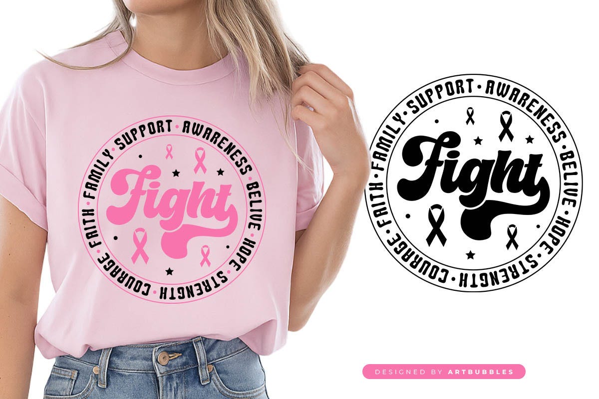 Retro Breast Cancer Awareness SVG Designs
