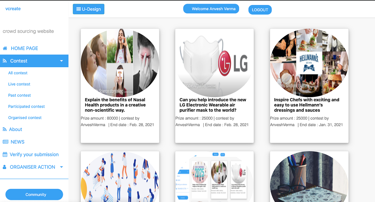 vcreate — a crowdsourcing website | by Anvesh Verma | Medium