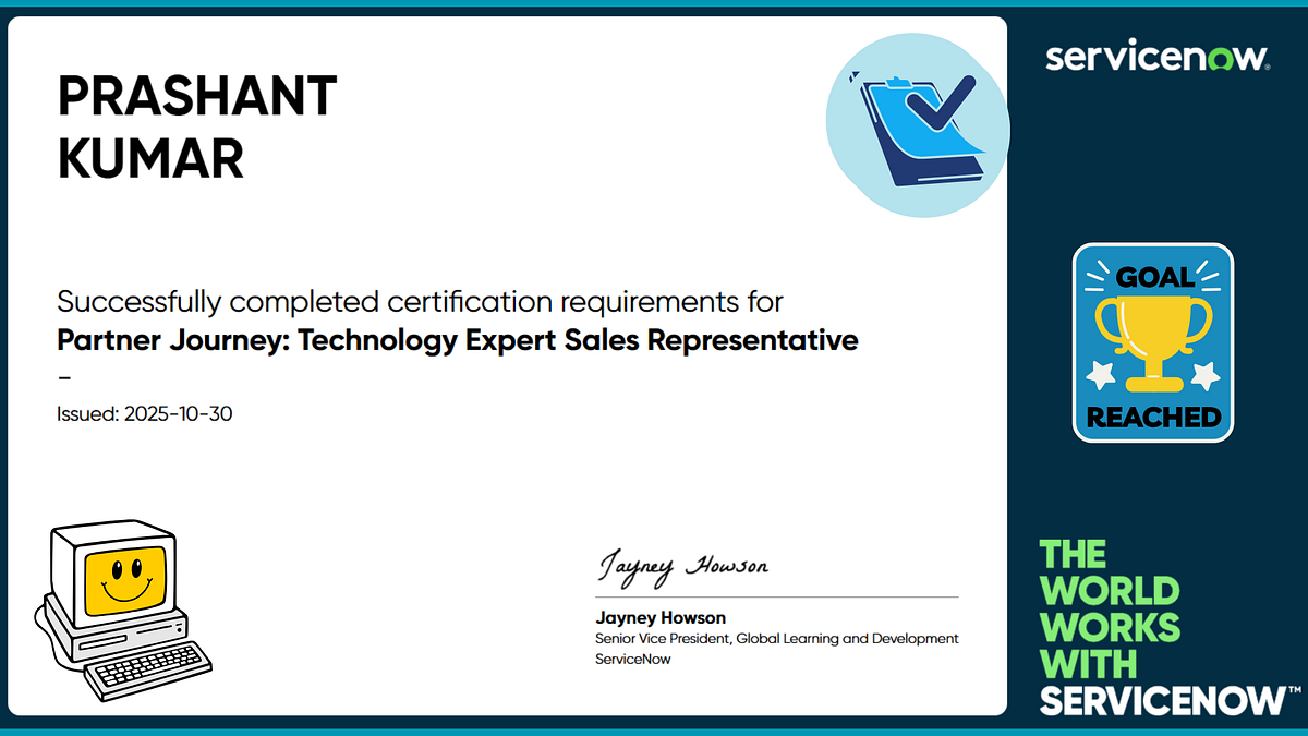 Partner Journey: Technology Expert Sales Representative - Prashant ...