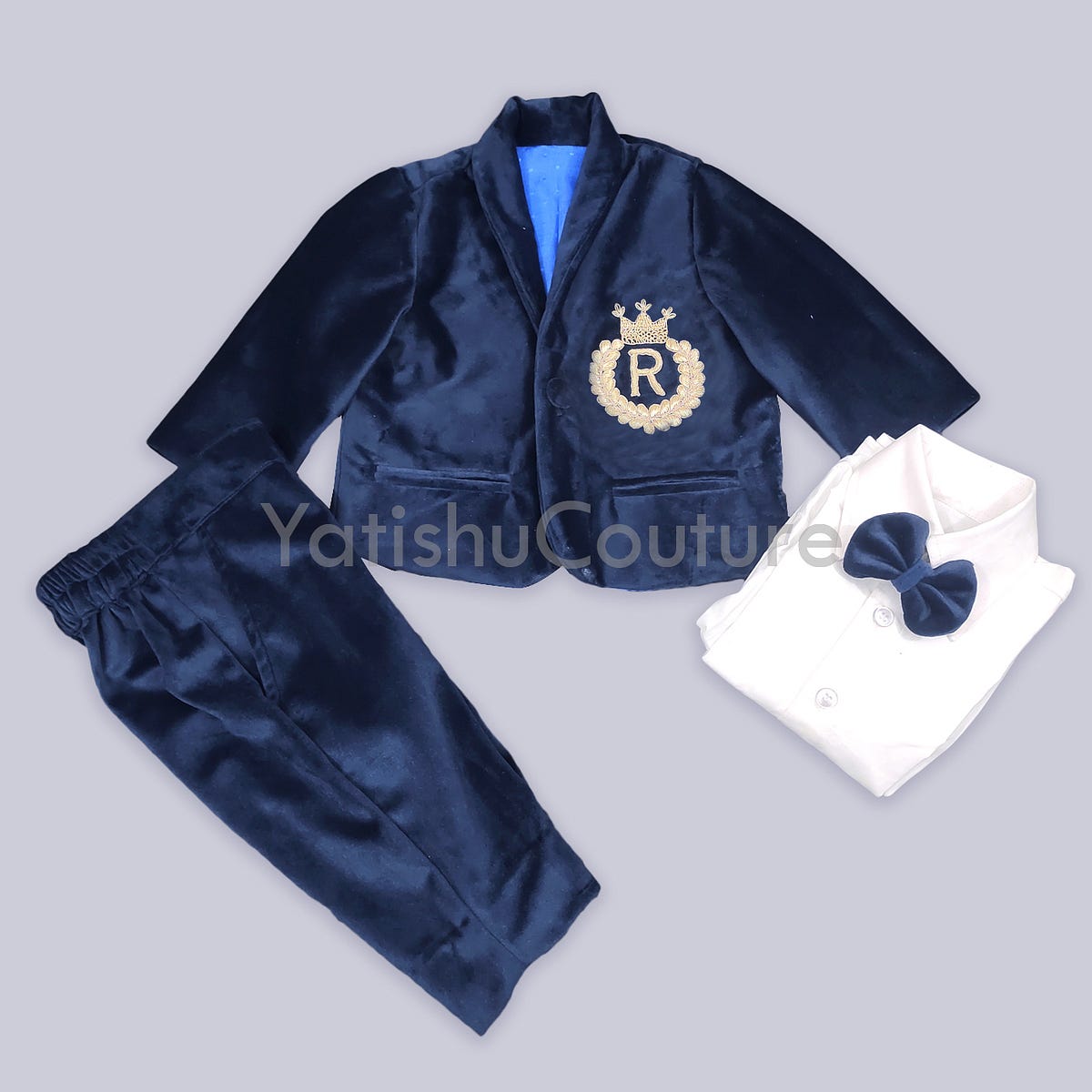 First Birthday Velvet Blazer Suit Baby Boy Outfit Yatishucouture Medium