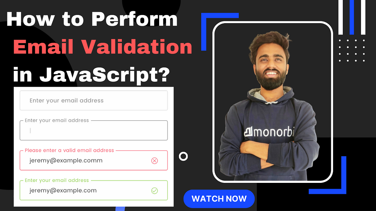 How to validate an email address in JavaScript 🚀 🚀 by Shravan Meena