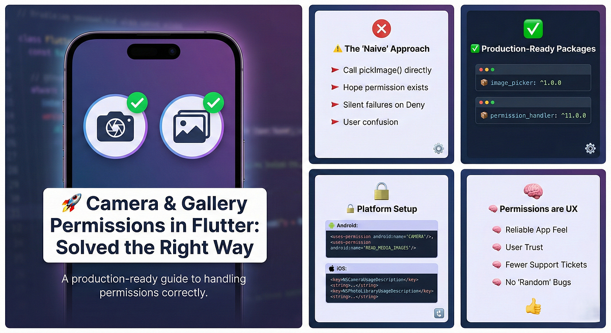 🚀 Camera & Gallery Permissions in Flutter — solved the right way | by ...