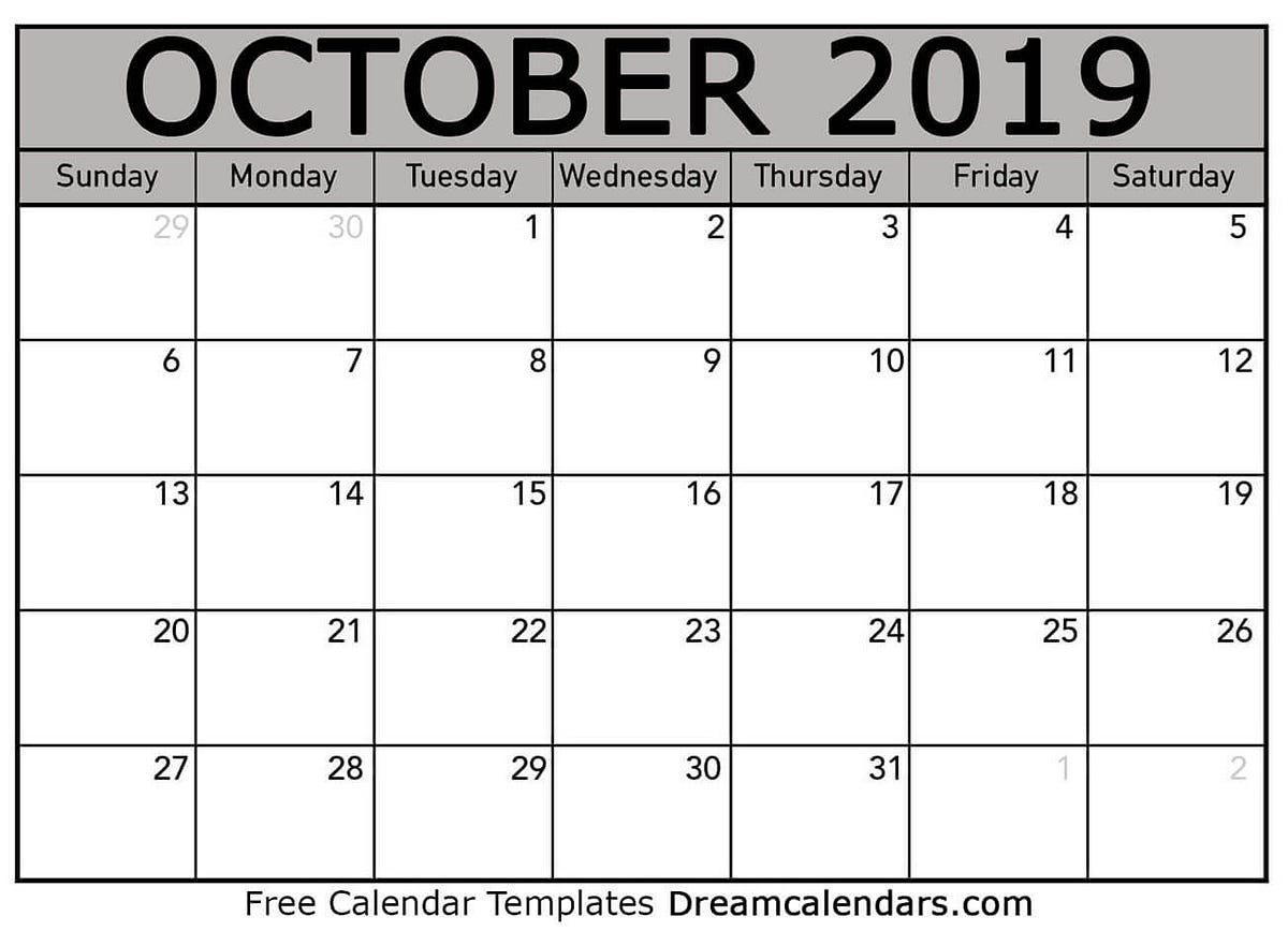Printable October 2019 Calendar Templates | by Helena Orstem | Medium