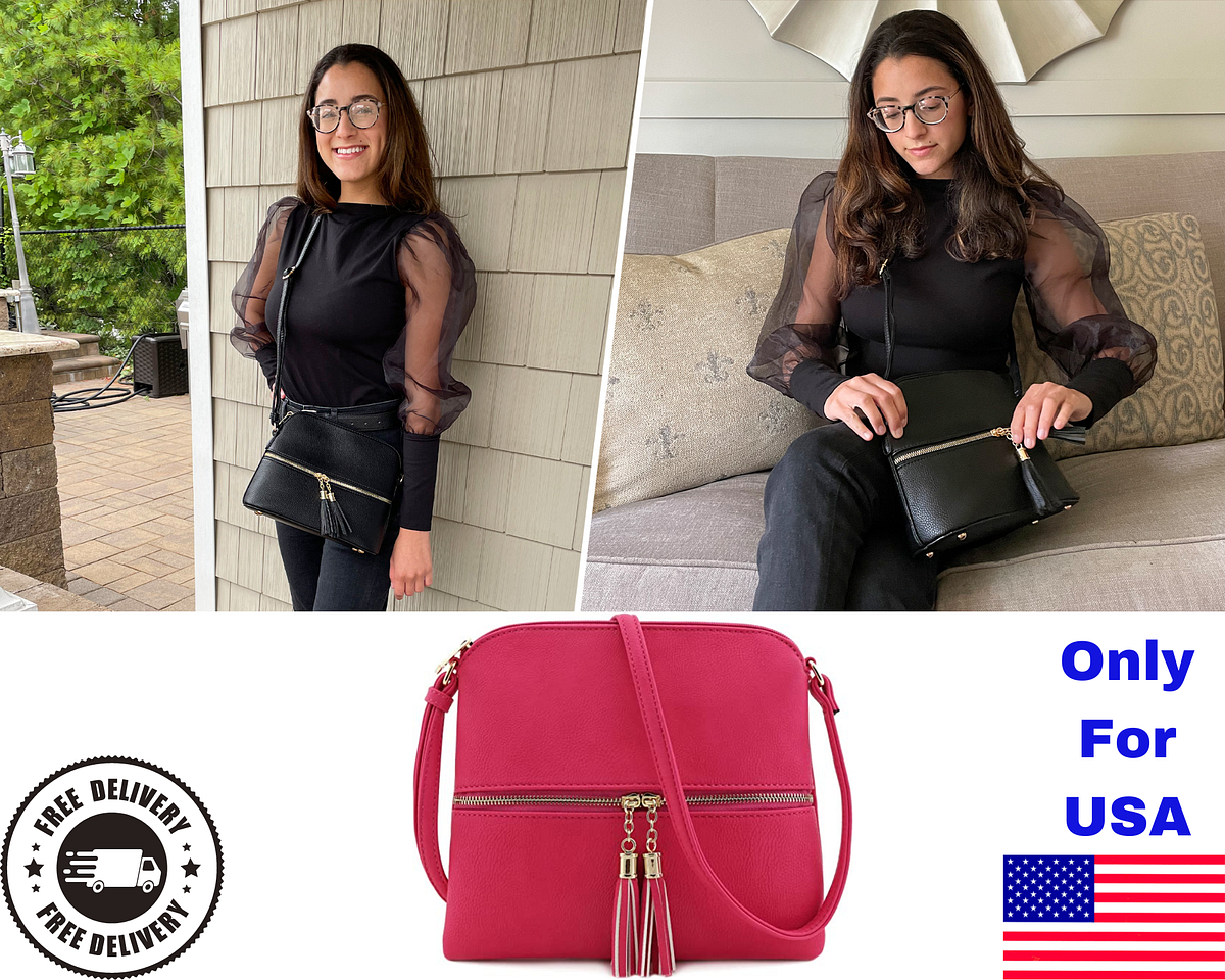 DELUXITY Lightweight Medium Crossbody Bag with Tassel Kayaandhruv